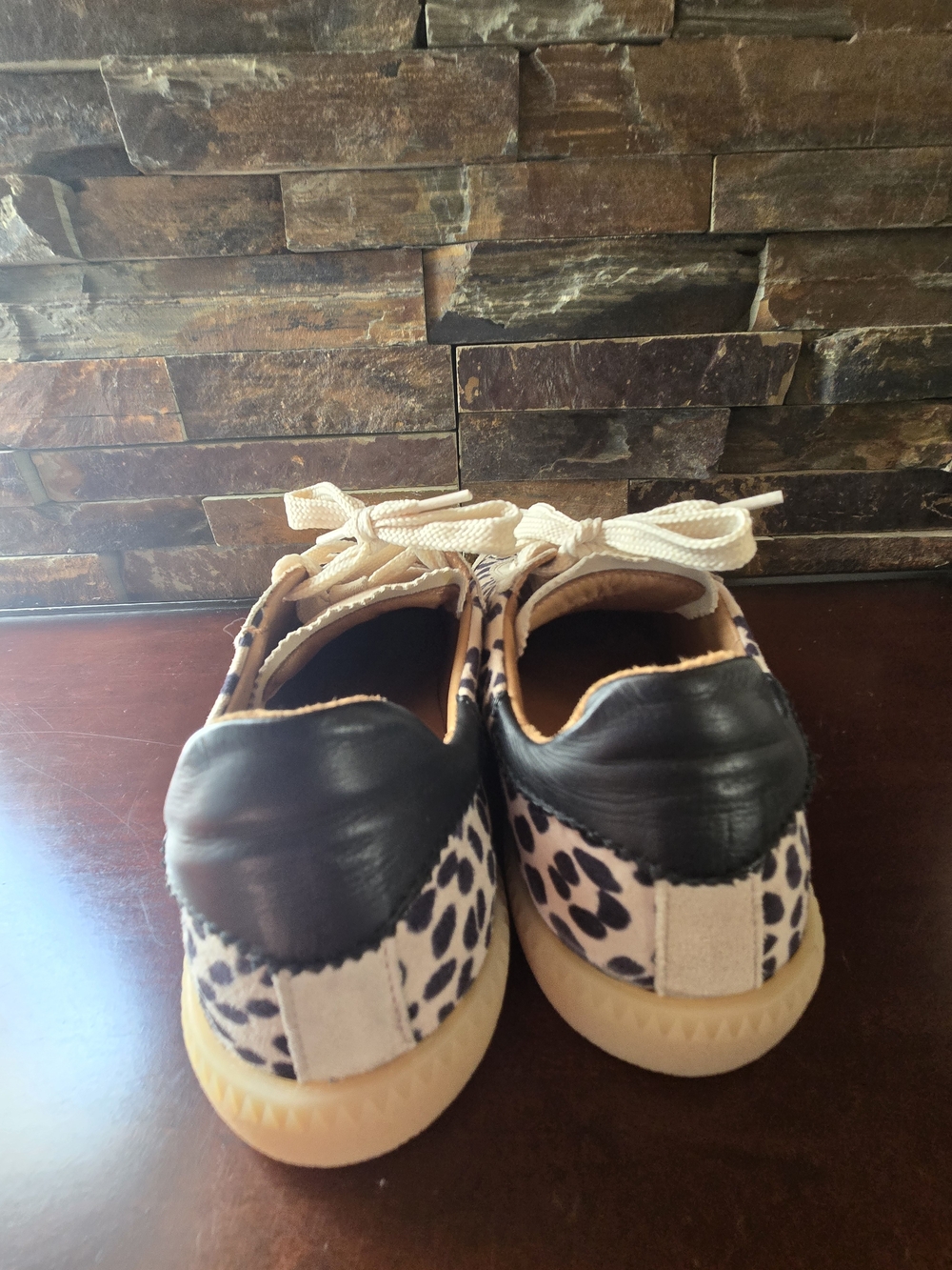 Biza Neutral Leopard-Print Suede Casual Sneakers - Picture 4 of 6